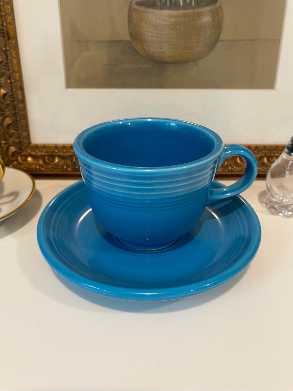 VTG Blue Fiesta Cup and Saucer
